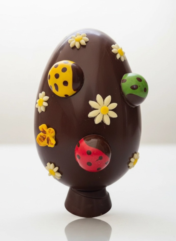Oeuf de Pâques Prairie avec coccinelles - Chocolatier Alexis Monod Nice